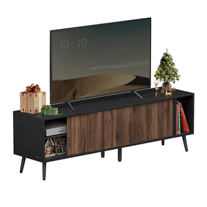 63-Inch TV Stand with Sliding Doors & Storage