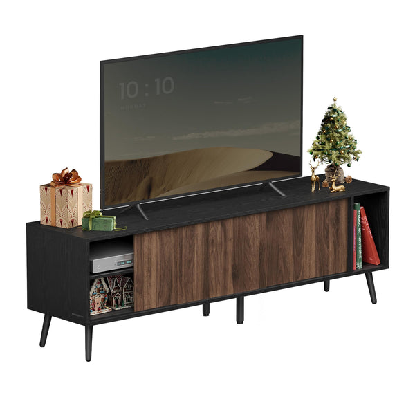 63-Inch TV Stand with Sliding Doors & Storage