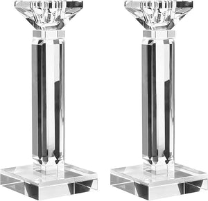 K9 Crystal Candle Holders Set of 2 — Taper & Pillar Candlestick Holders
