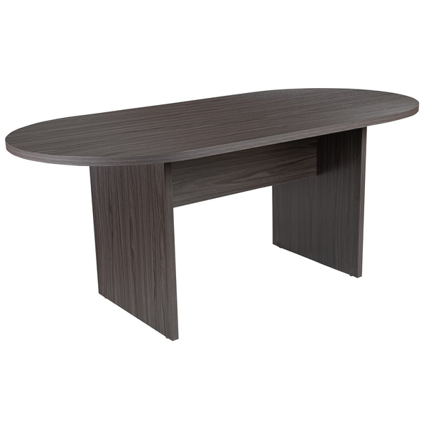 6-Piece Oval Conference Table Set with Executive Chairs