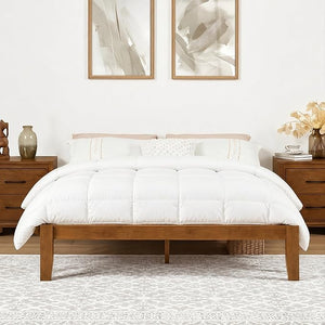 Japanese Joinery Solid Wood Bed Frame with Headboard