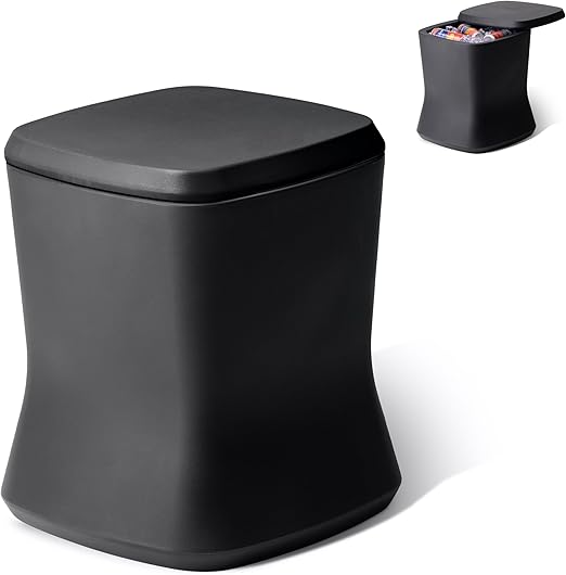 Outdoor Side Table Cooler 2-in-1 with Ice Chest 25 QT