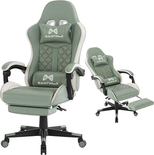 High Back Gaming Chair with Footrest & Lumbar Support