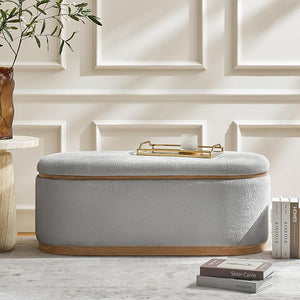 Modern Chenille Upholstered Storage Bench