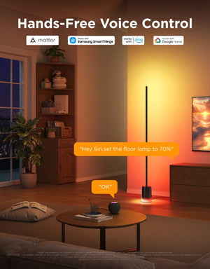 Smart RGBIC LED Floor Lamp with Music Sync – 1725lm, Color Changing, Dimmable