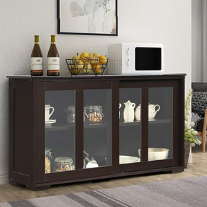Coffee Sideboard with Sliding Glass Doors