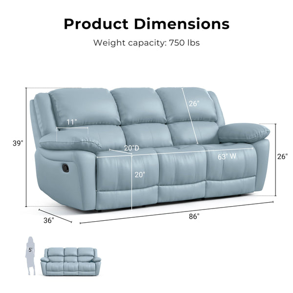 3-Piece Recliner Sofa Set – Leather Sectional with Loveseat & Arm Chair