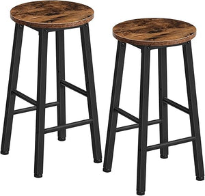 Industrial Bar Stools Set of 2 – Counter Height Kitchen Island Chairs