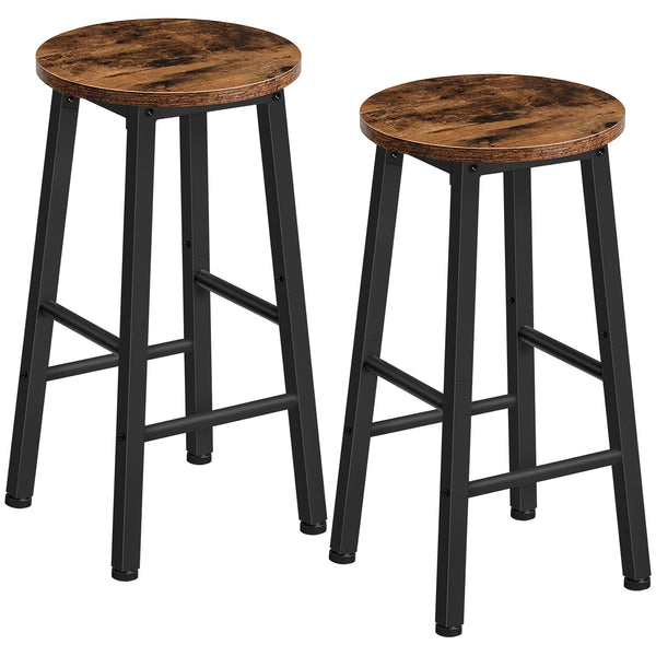 Industrial Bar Stools Set of 2 – Counter Height Kitchen Island Chairs