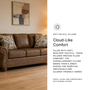 Queen Faux Leather Sofa Sleeper with Memory Foam Mattress