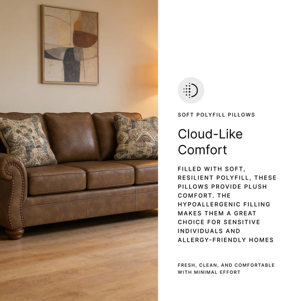 Queen Faux Leather Sofa Sleeper with Memory Foam Mattress