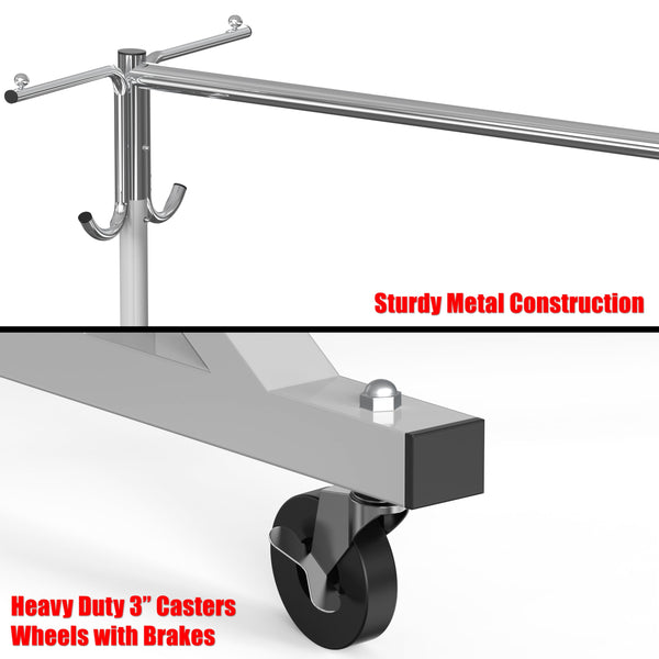 Industrial Z-Base Garment Rack with Cover, 500 lb Capacity