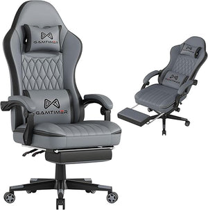 Ergonomic Gaming Chair with Footrest, Headrest & Lumbar Support – 400 lbs Capacity