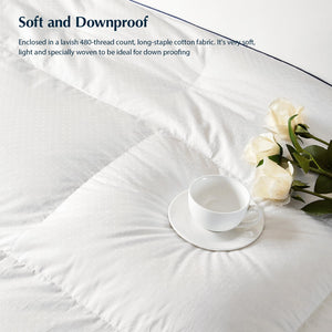 White Goose Down Comforter – All Season Baffle Box Duvet Insert