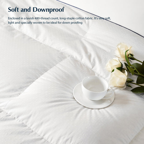 White Goose Down Comforter – All Season Baffle Box Duvet Insert