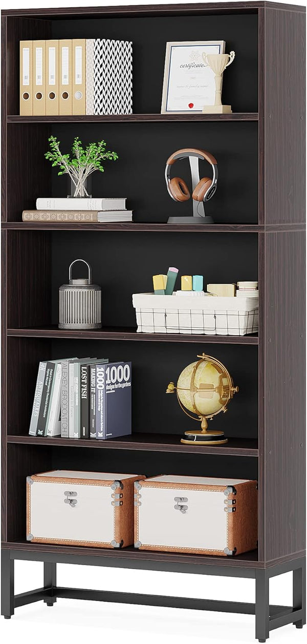 70.8" 5-Tier LED Bookshelf with Closed Back