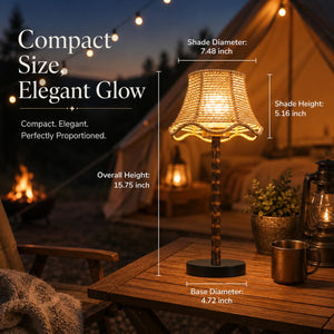 Bamboo Rechargeable LED Table Lamp with Remote
