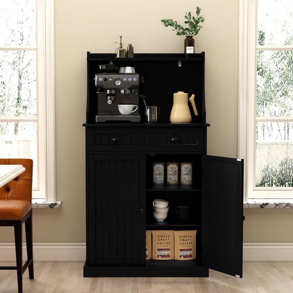 54" Kitchen Microwave Cabinet with Storage & Drawers