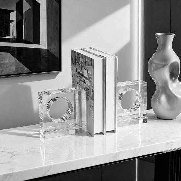 Crystal Bookends Square – 1 Pair