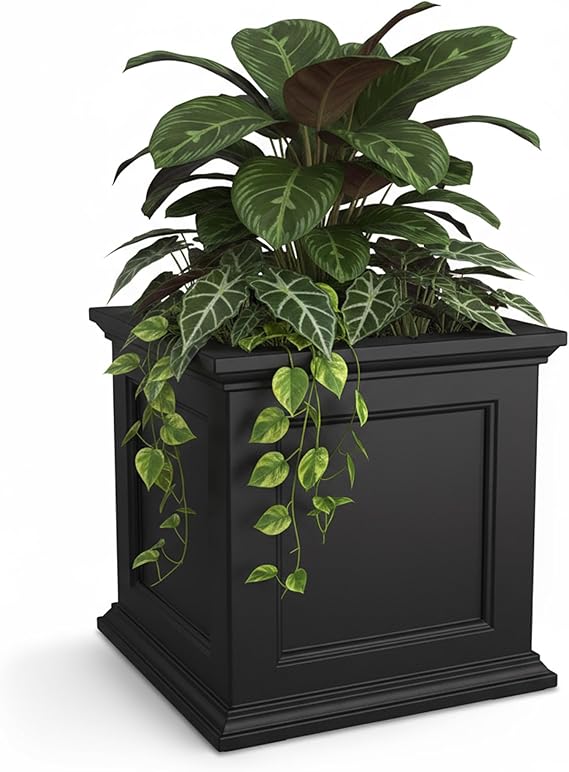 20 Inch Self-Watering Square Planter Box with Double Wall Construction