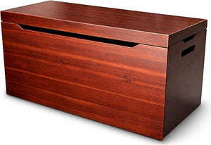 Solid Wood Storage Chest with Lid & Handles
