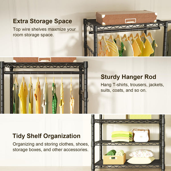 Freestanding Expandable Closet Garment Rack