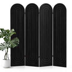 4-Panel Arched Wood Room Divider