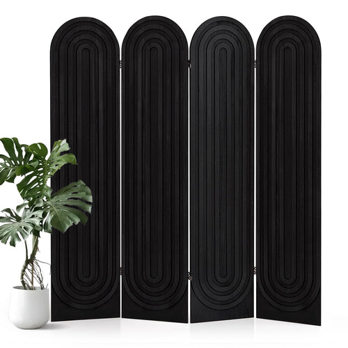 4-Panel Arched Wood Room Divider