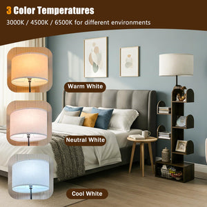 5-Tier Cactus Bookshelf Floor Lamp with Dimmable Lighting