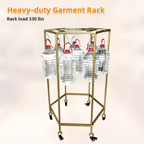 Round Garment Rack with Shelf & Wheels