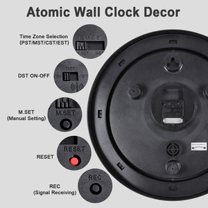 18-Inch Atomic Outdoor Wall Clock with Temperature
