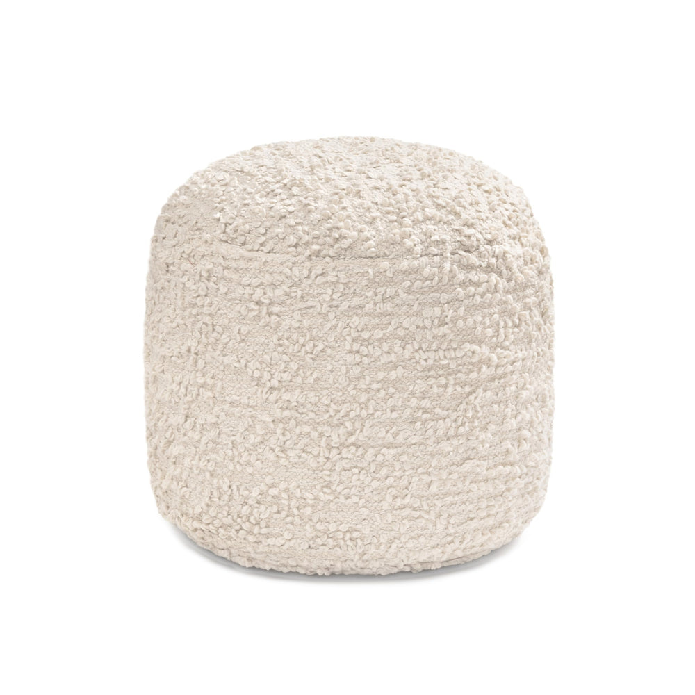 Round Pouf Ottoman Footrest – Cotton Polyester Floor Seating