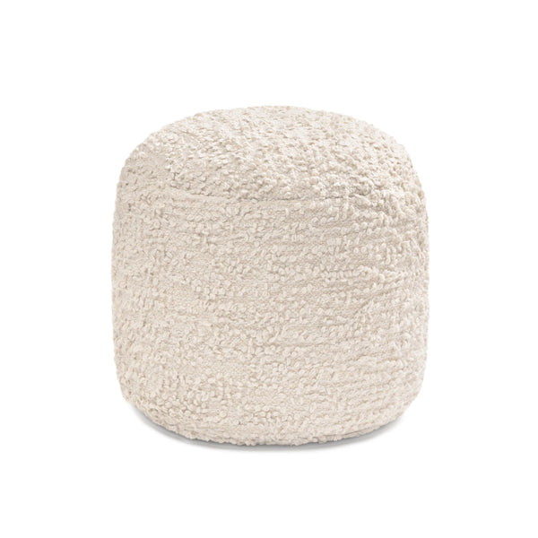 Round Pouf Ottoman Footrest – Cotton Polyester Floor Seating