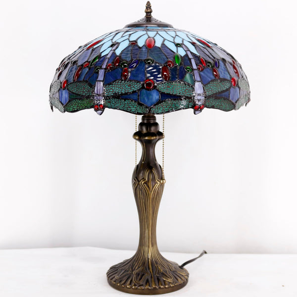 Tiffany Style Table Lamp – Blue Dragonfly Stained Glass