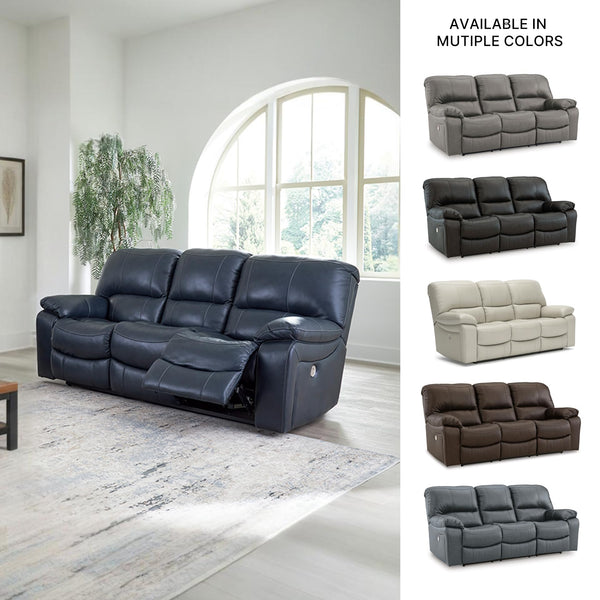 Power Reclining Sofa – Leather Match, Zero Wall, USB Charging, 3-Seat