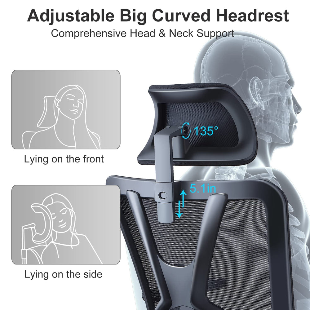 High Back Ergonomic Office Chair with Adjustable Lumbar Support