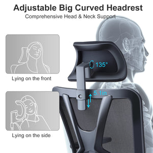 High Back Ergonomic Office Chair with Adjustable Lumbar Support