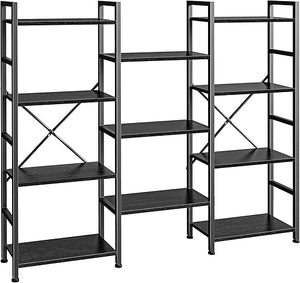 Industrial Ladder Bookshelf with Adjustable Shelves