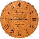 Personalized Wedding Anniversary Wall Clock – Cherry Wood