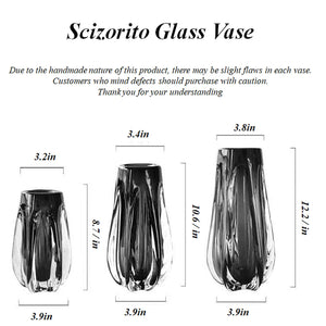 Ceramic Decorative Vase Set — Black & Transparent