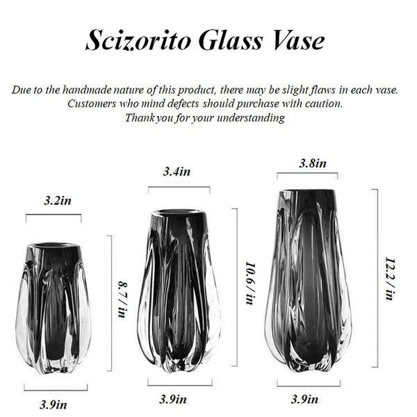 Ceramic Decorative Vase Set — Black & Transparent