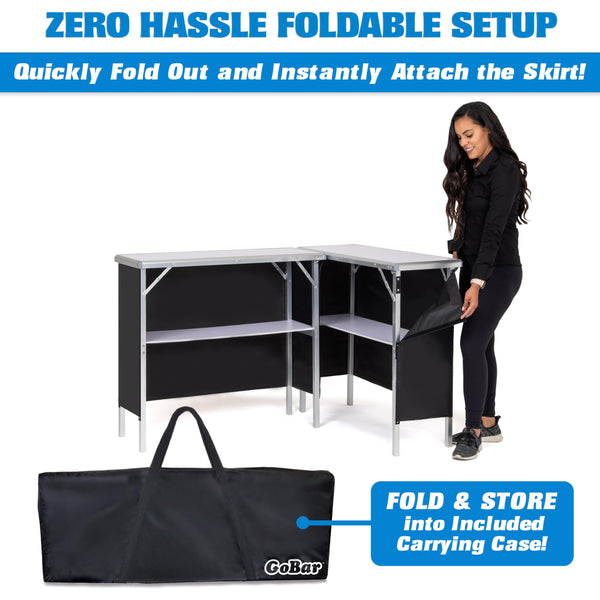 Portable Double Bar Table Set with Carrying Case – Standard or LED