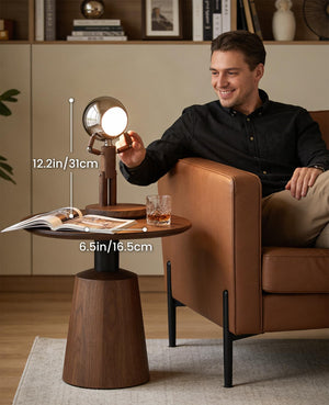 Cordless Rechargeable Wooden Table Lamp with Touch Control & Dimming