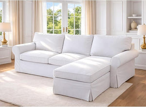 Loveseat with Chaise Slipcover – Cotton Replacement Cover