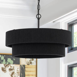 Woven Rattan Boho Chandelier Pendant Light – 6-Light Dimmable, Adjustable, UL Listed