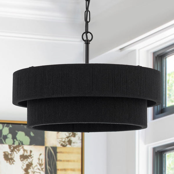 Woven Rattan Boho Chandelier Pendant Light – 6-Light Dimmable, Adjustable, UL Listed