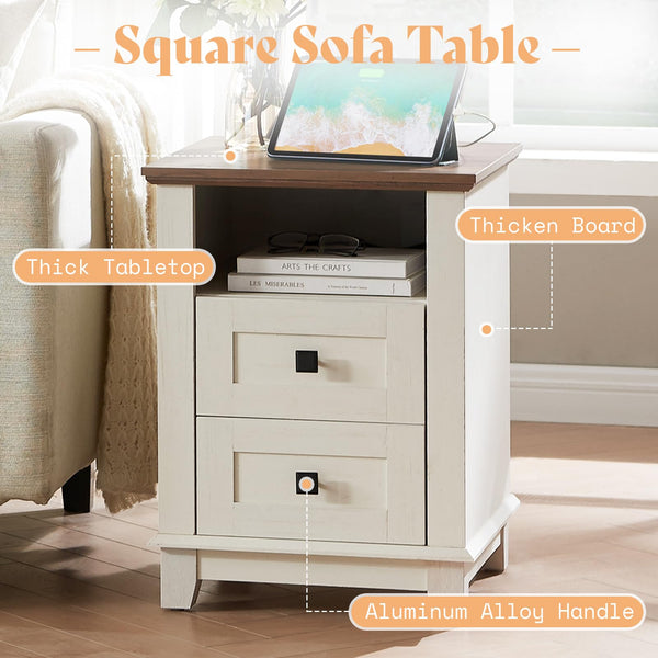 Farmhouse 4-Piece Living Room Furniture Set with Console, End Tables & Coffee Table