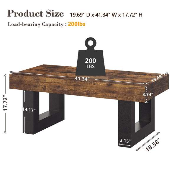 Rustic Industrial Rectangle Coffee Table 41" – Engineered Wood