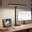 LED Desk Lamp with 2-in-1 Base & Clamp – Black