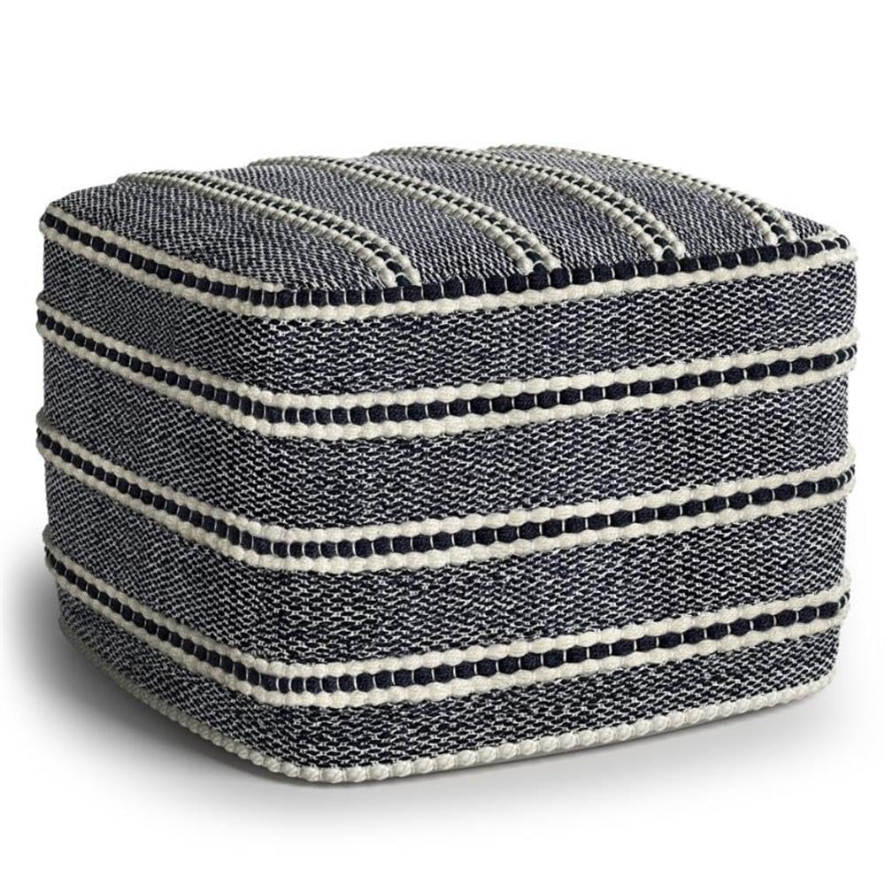 Square Woven Polyester Indoor & Outdoor Pouf – Water Resistant